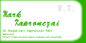 mark kapronczai business card